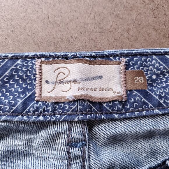 Paige Laurel Canyon Slim Flare Jeans Women 28 Blue Low Rise Stretch Faded Y2K - Picture 3 of 9